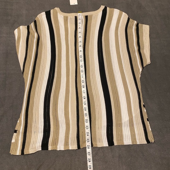 NWT XL EST 1946  J/M Sportswear Short Sleeve Tan Cream Scoop Neck Sweater - Picture 5 of 8